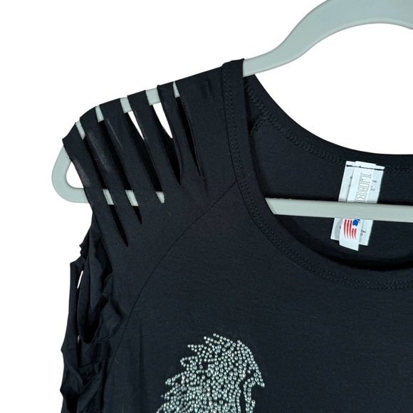 Liberty Wear Rhinestone Archangel Black Short Sleeve Tshirt Size L - Picture 5 of 10